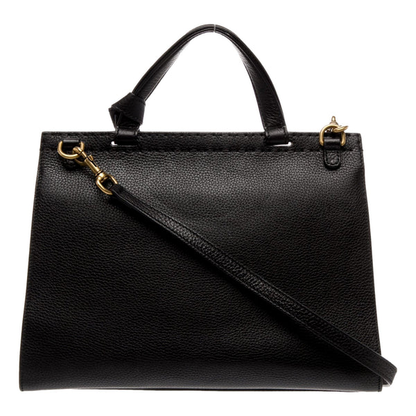 Gucci GG Marmont Black Calfskin Top Handle Satchel Handbag in Black, authentic pre-loved handbag, image 3