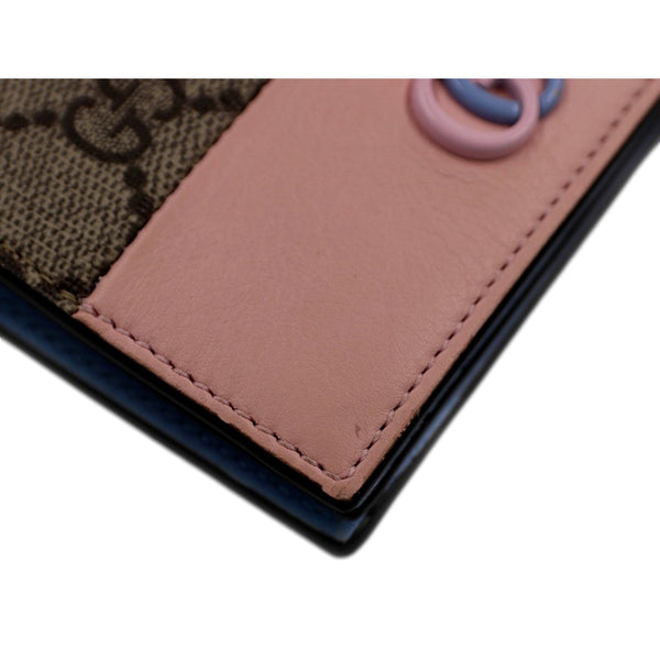 Gucci GG Marmont Canvas Leather Card Case Wallet Pink Blue in Beige, Pink, and Blue, authentic new wallet, image 7