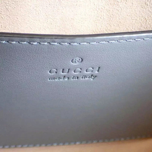 Gucci GG Marmont Silver Medium Chain Shoulder Tote Bag Gray Leather in Gray, authentic new handbag, image 7