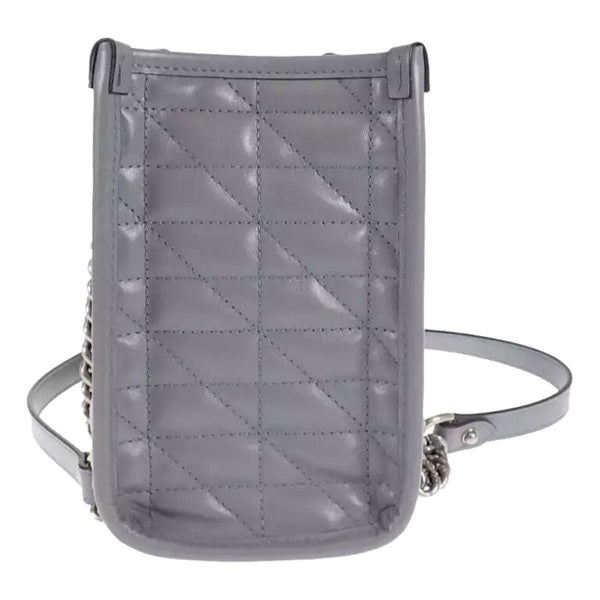 Gucci GG Marmont Silver Medium Chain Shoulder Tote Bag Gray Leather in Gray, authentic new handbag, image 4