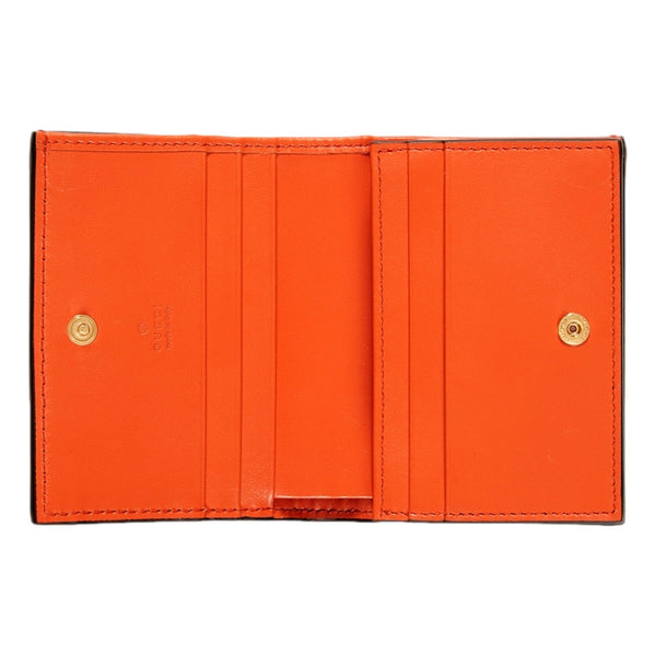 Gucci GG Quilted Matelasse Leather Card Case Wallet In Orange in Orange, authentic new wallet, image 4