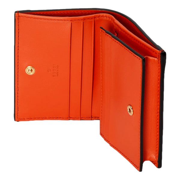 Gucci GG Quilted Matelasse Leather Card Case Wallet In Orange in Orange, authentic new wallet, image 5