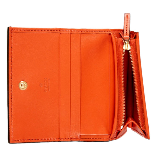 Gucci GG Quilted Matelasse Leather Card Case Wallet In Orange in Orange, authentic new wallet, image 6