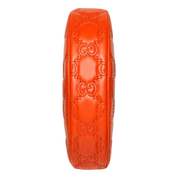 Gucci GG Quilted Matelasse Leather Small Shoulder Handbag In Orange in Orange, authentic new handbag, image 8