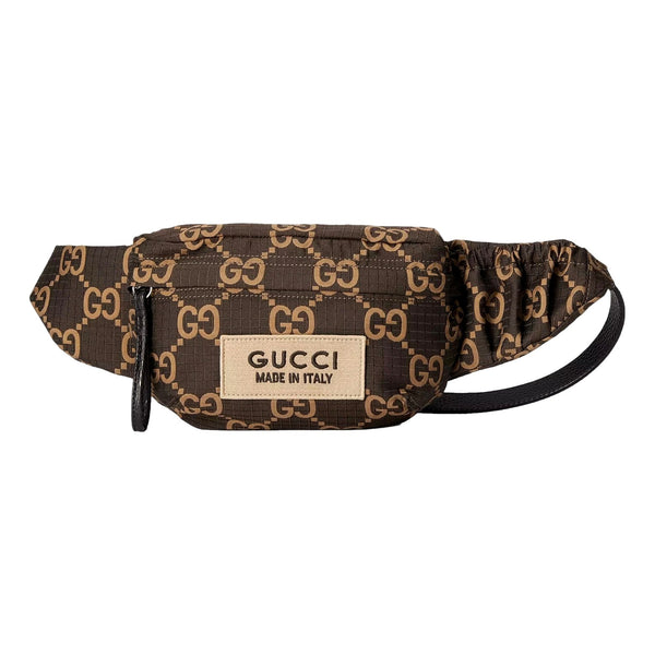 Gucci GG Ripstop Waist Bag Beige Brown Recycled Fabric Belt Bag in Beige and Brown, authentic new handbag, image 1