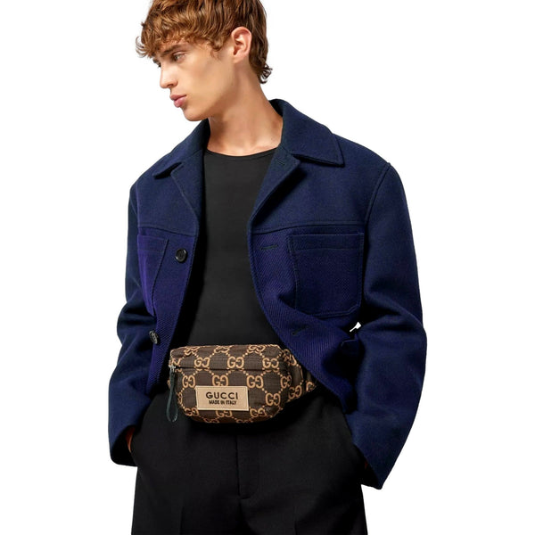 Gucci GG Ripstop Waist Bag Beige Brown Recycled Fabric Belt Bag in Beige and Brown, authentic new handbag, image 8