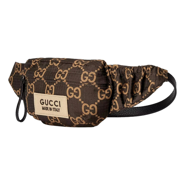 Gucci GG Ripstop Waist Bag Beige Brown Recycled Fabric Belt Bag in Beige and Brown, authentic new handbag, image 2