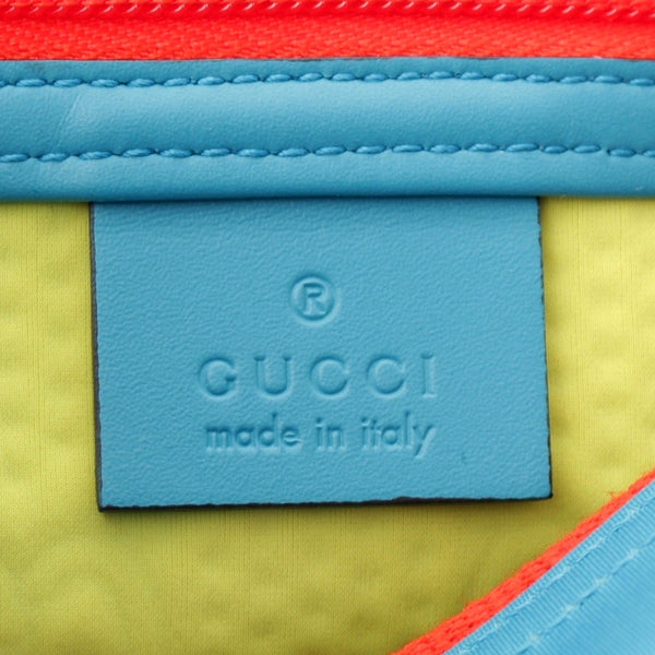 Gucci GG Scuba Neon Blue Small Clutch Pouch Bag in Blue with Red Zipper, authentic new handbag, image 10