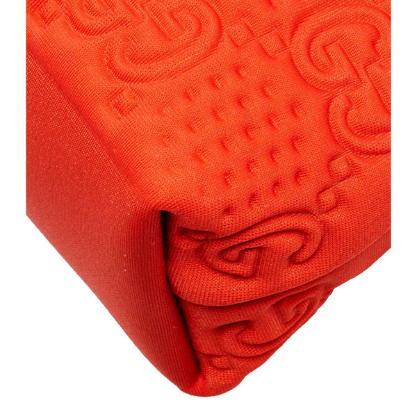 Gucci GG Scuba Neon Orange Rubber-Effect Small Clutch Pouch Bag in Neon Orange, authentic new handbag, image 6