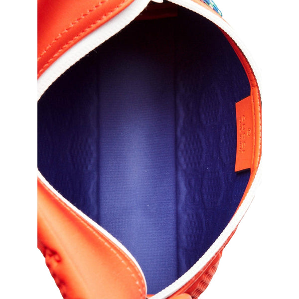 Gucci GG Scuba Neon Orange Rubber-Effect Small Clutch Pouch Bag in Neon Orange, authentic new handbag, image 3