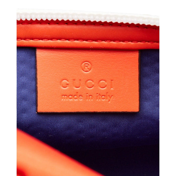 Gucci GG Scuba Neon Orange Rubber-Effect Small Clutch Pouch Bag in Neon Orange, authentic new handbag, image 4