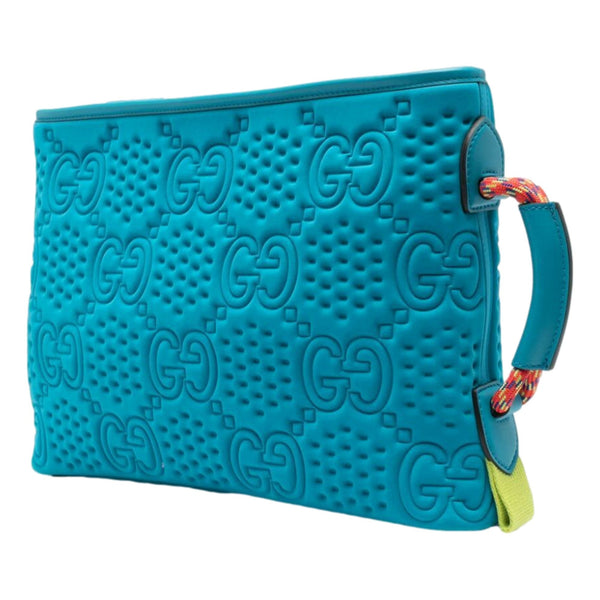 Gucci GG Scuba Pouch Small Clutch Bag Blue in Blue, authentic new handbag, image 2