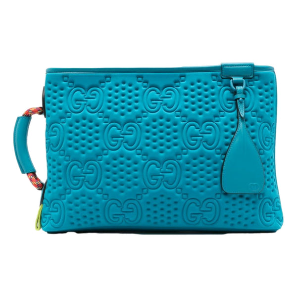 Gucci GG Scuba Pouch Small Clutch Bag Blue in Blue, authentic new handbag, image 1