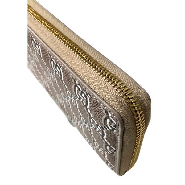Gucci GG Shadow Continental Zip Around Wallet Beige Brown in Beige, authentic new wallet, image 3