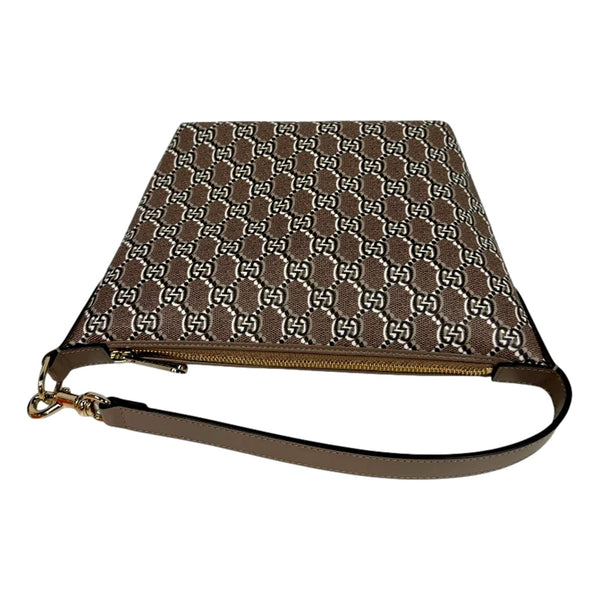 Gucci GG Shadow Monogram Canvas Beige Black Shoulder Bag in Beige, authentic new handbag, image 4