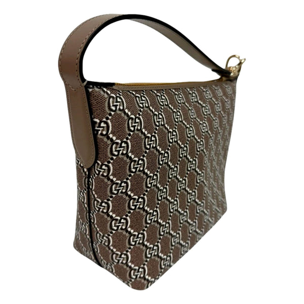Gucci GG Shadow Monogram Canvas Beige Black Shoulder Bag in Beige, authentic new handbag, image 5