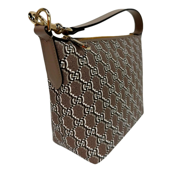 Gucci GG Shadow Monogram Canvas Beige Black Shoulder Bag in Beige, authentic new handbag, image 2