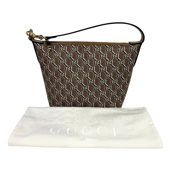 Gucci GG Shadow Monogram Canvas Beige Black Shoulder Bag in Beige, authentic new handbag, image 11
