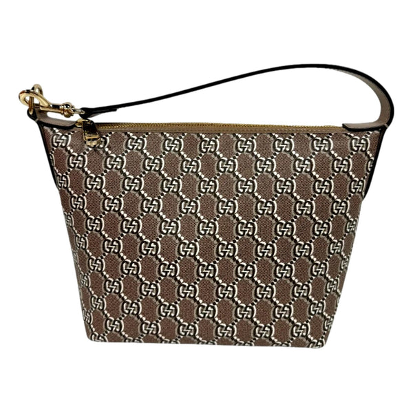Gucci GG Shadow Monogram Canvas Beige Black Shoulder Bag in Beige, authentic new handbag, image 1
