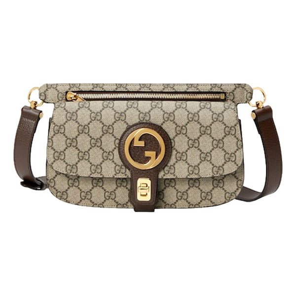 Gucci GG Supreme Blondie Belt Bag Brown Beige Canvas Size 95 in Brown and Beige, authentic new handbag, image 5