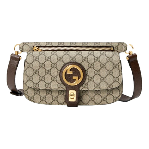 Gucci GG Supreme Blondie Belt Bag Brown Beige Canvas Size 95 in Brown and Beige, authentic new handbag, image 1