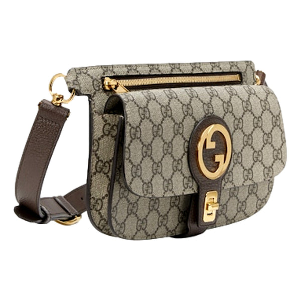 Gucci GG Supreme Blondie Belt Bag Brown Beige Canvas Size 95 in Brown and Beige, authentic new handbag, image 3