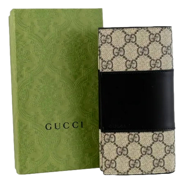 Gucci GG Supreme Canvas Leather Long Wallet in Beige and Brown GG Supreme, authentic new wallet, image 5