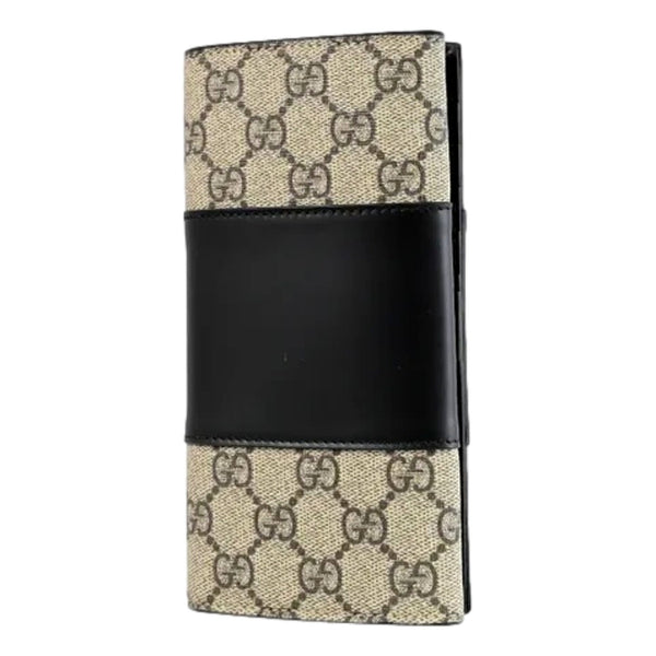 Gucci GG Supreme Canvas Leather Long Wallet in Beige and Brown GG Supreme, authentic new wallet, image 2
