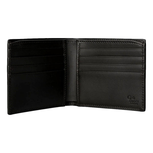 Gucci GG Supreme Canvas Web Stripe Bifold Wallet in Beige and Ebony GG with Green and Red Web Stripe, authentic new wallet, i
