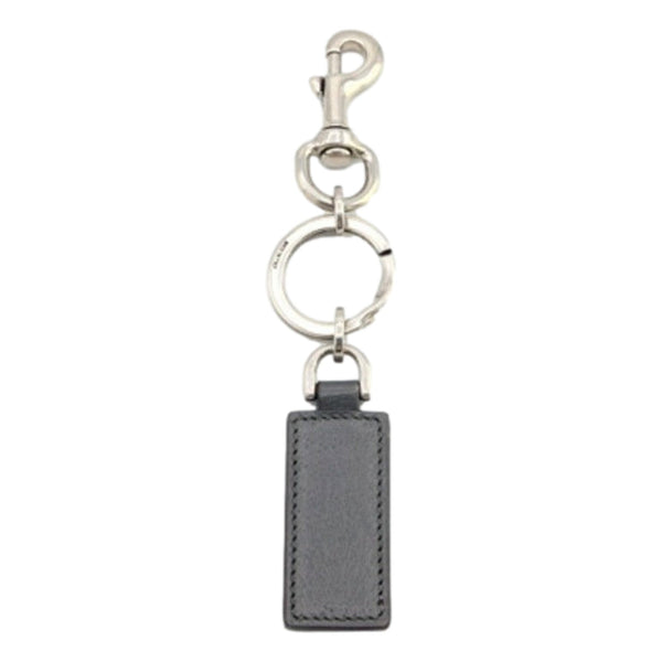 Gucci GG Supreme Canvas Key Ring Charm Silver Hardware in Black and Grey GG Monogram, authentic new keychain, image 2