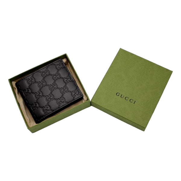 Gucci Guccissima Black Embossed Leather Bifold Wallet in Black, authentic new wallet, image 7