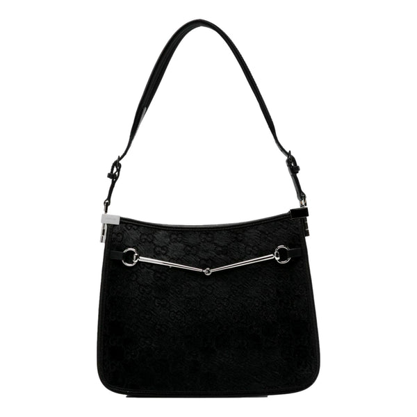 Gucci Horsebit Black Fur Slim Shoulder Bag in Black, authentic new handbag, image 1