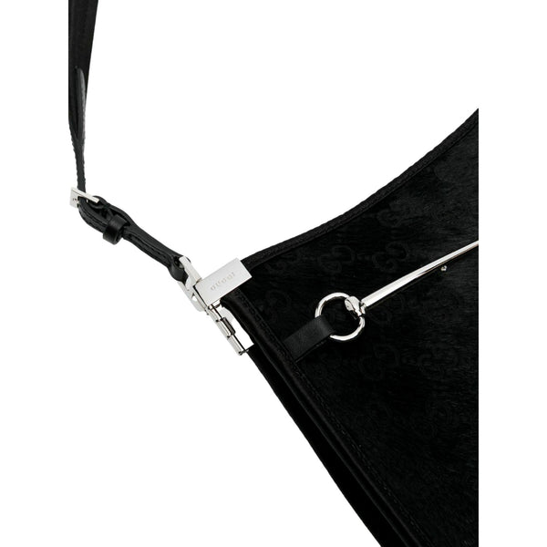 Gucci Horsebit Black Fur Slim Shoulder Bag in Black, authentic new handbag, image 4