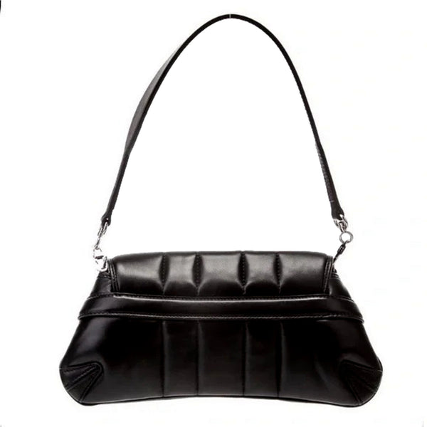Gucci Horsebit Quilted Leather Small Chain Shoulder Bag Black in Black, authentic new handbag, image 4