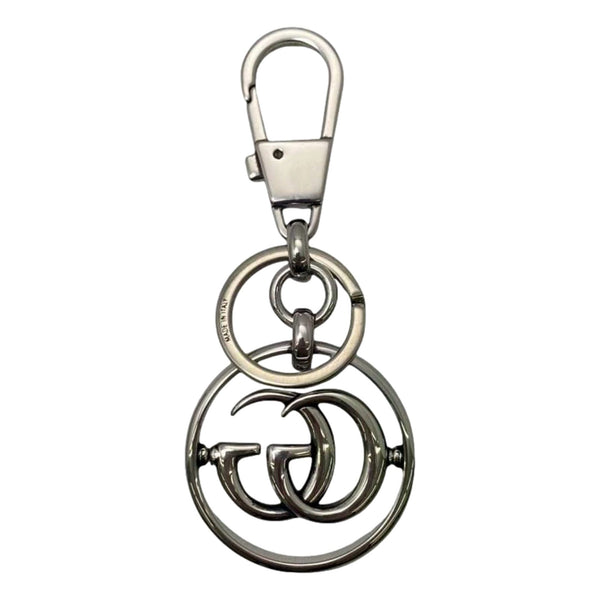 Gucci Interlocking G Metal Key Ring Charm Silver Tone in Silver, authentic new keychain, image 2