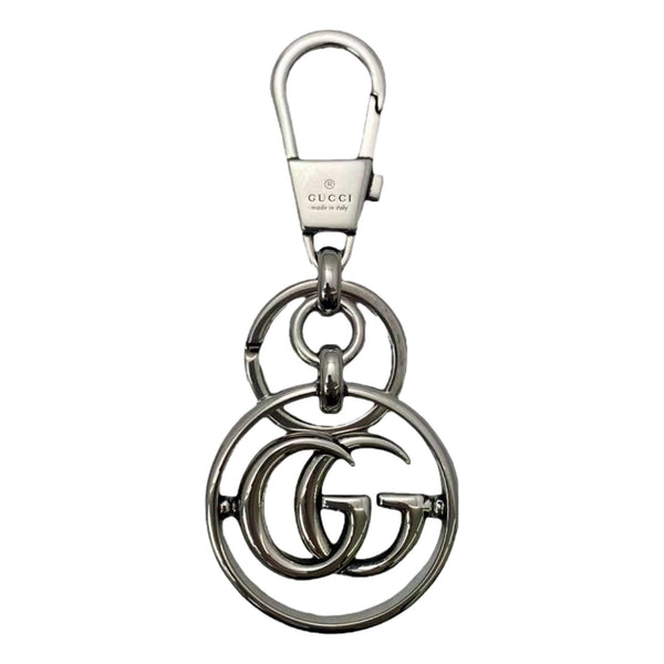 Gucci Interlocking G Metal Key Ring Charm Silver Tone in Silver, authentic new keychain, image 1