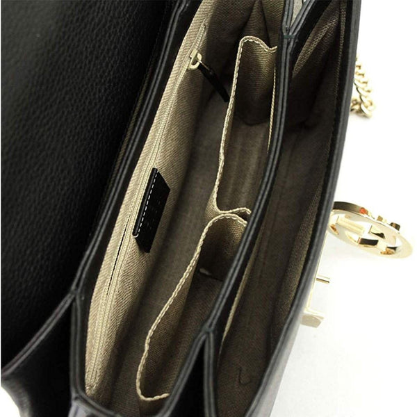 Gucci Interlocking G Black Calf Leather Chain Crossbody Bag in Black, authentic new handbag, image 13