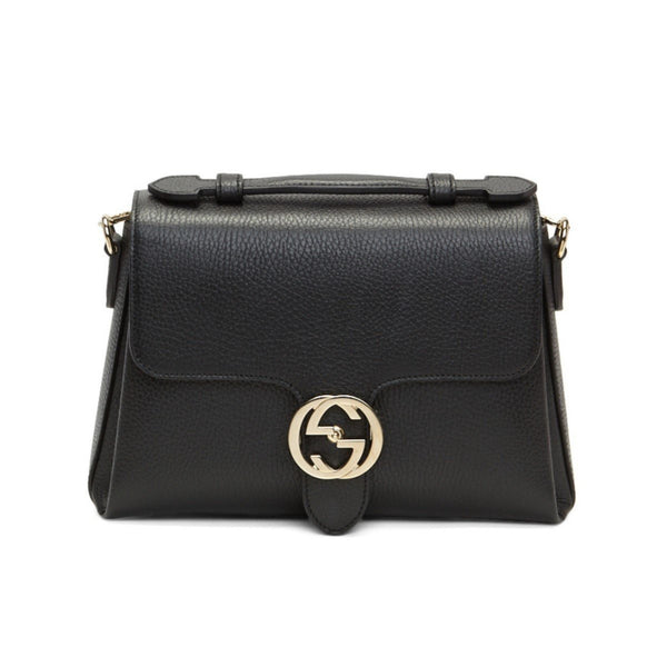 Gucci Interlocking G Black Calf Leather Chain Crossbody Bag in Black, authentic new handbag, image 9