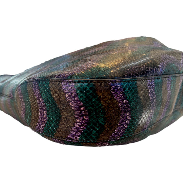 Gucci Jackie Python Leather Green Purple Large Shoulder Bag in Purple, authentic new handbag, image 6