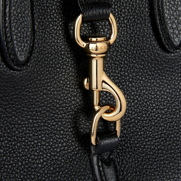 Gucci Jackie Small Tote Calfskin Leather Handbag Satchel Black in Black, authentic new handbag, image 4