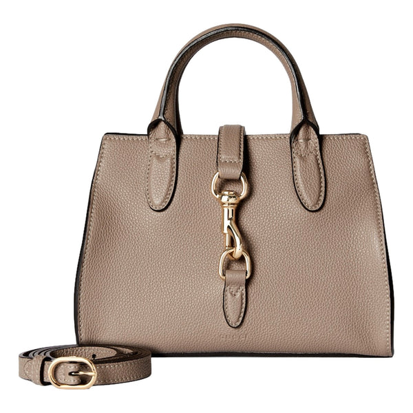 Gucci Jackie Small Calfskin Leather Tote Handbag Satchel Taupe in Taupe, authentic new handbag, image 2