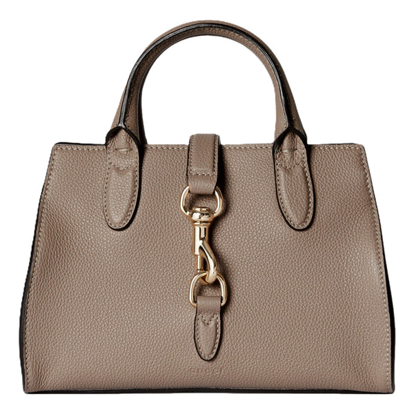 Gucci Jackie Small Calfskin Leather Tote Handbag Satchel Taupe in Taupe, authentic new handbag, image 1