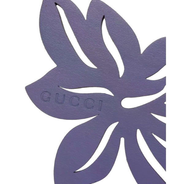 Gucci Leather Flower Keychain Charm Lilac Purple in Lilac Purple, authentic new keychain, image 4