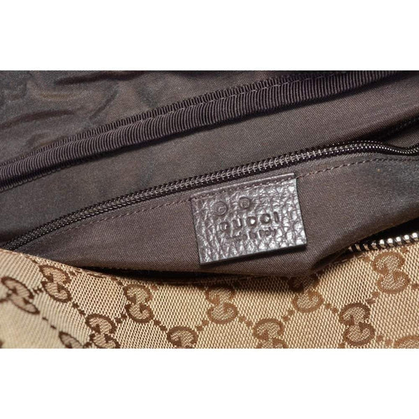 Gucci Large GG Logo Beige Canvas Brown Leather Strap Duffle Bag in Beige and Brown, authentic new handbag, image 7