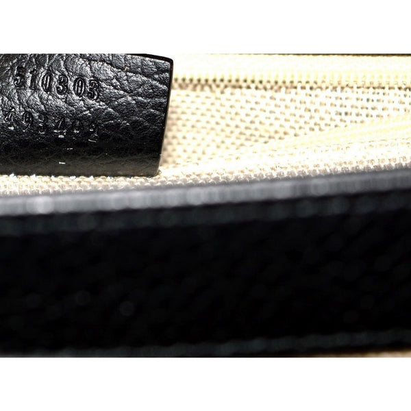 Gucci GG Marmont Crossbody Bag Black Pebbled Leather Gold Chain Interlocking GG — photo 8
