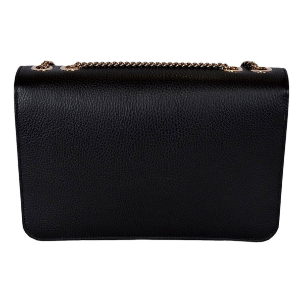 Gucci GG Marmont Crossbody Bag Black Pebbled Leather Gold Chain Interlocking GG — photo 4