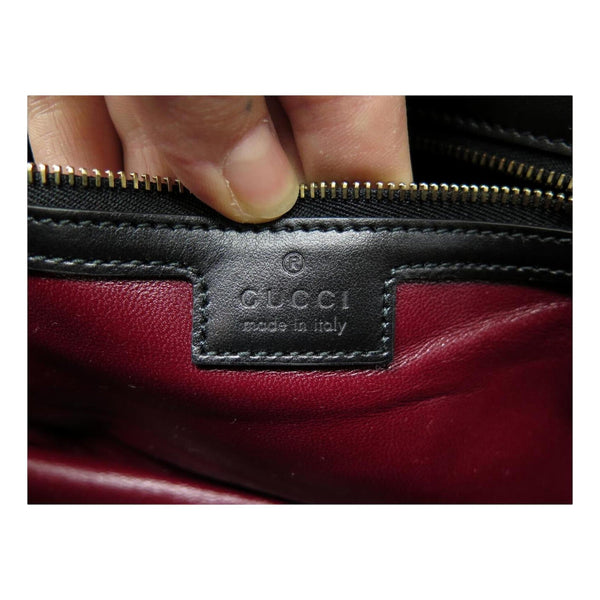 Gucci GG Marmont Dual Compartment Black Leather Shoulder Bag Gold Logo in Black, authentic new handbag, image 8