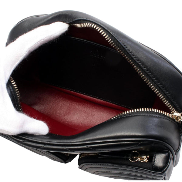 Gucci Marmont GG Black Multi Compartment Black Shoulder Bag in Black, authentic new handbag, image 3
