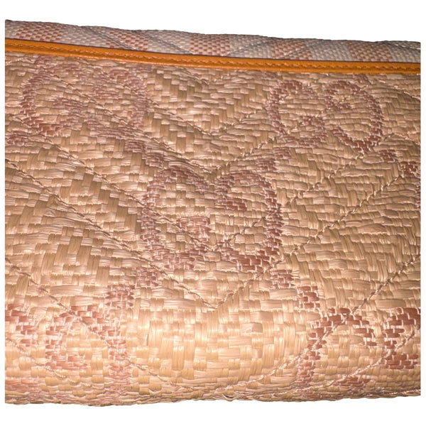 Gucci GG Marmont Raffia Wallet on Chain in Orange and Beige in Orange and Beige, authentic pre-loved handbag, image 7