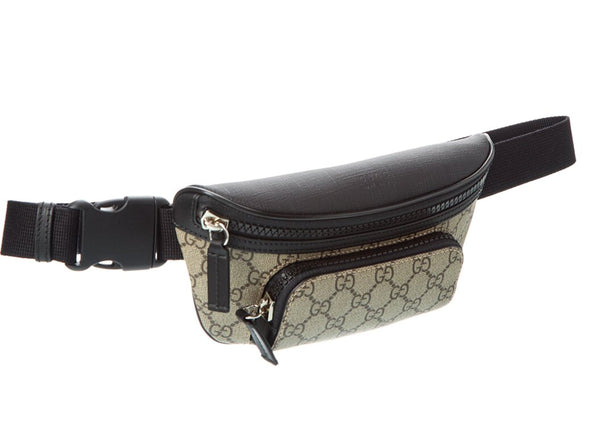 Gucci GG Supreme Canvas Belt Bag Beige Black Unisex Waist Bag in Beige and Black, authentic new handbag, image 6